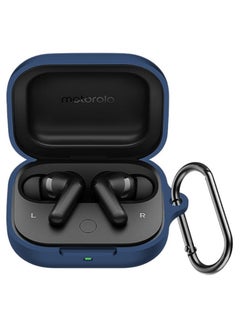 NIBEMINENT Protective Silicone Case for Motorola Moto Buds/Buds+ with Keychain Cover (Blue)  - Image 1