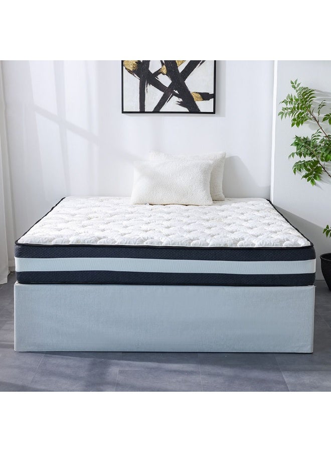 DANUBE HOME مرتبة فوم بونيل لكسوريا بملمس متوسط النعومة لسرير كوين توازن العمود الفقري لتخفيف الضغط بسماكة 26 سم - أبيض/ رمادي داكن - Image 3