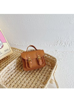 Kids Fashion Retro Cambridge Satchel Shoulder Bag Light brown