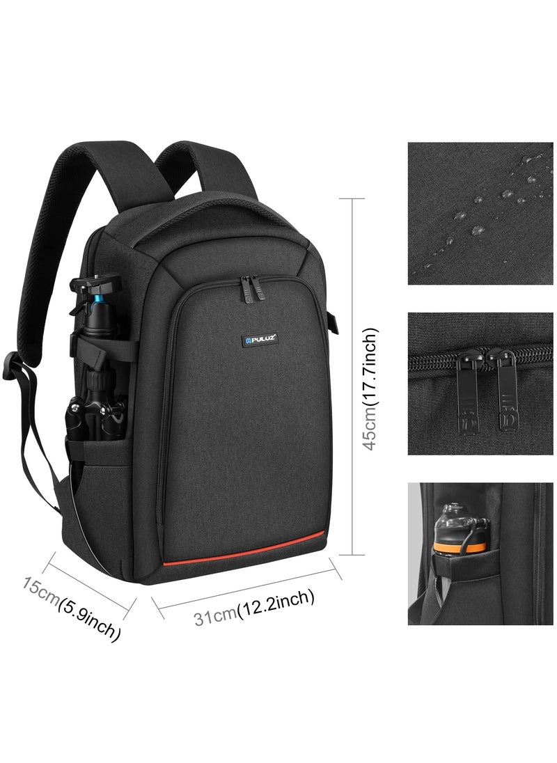 PULUZ - Waterproof Camera Bag Case Travel DSLR Camera Backpack for SLR DSLR, Lenses, Accessories Backpack Laptop Tablet Backpack Compatible for Sony/Canon/Nikon Camera and Lens Tripod Accessories - Image 1