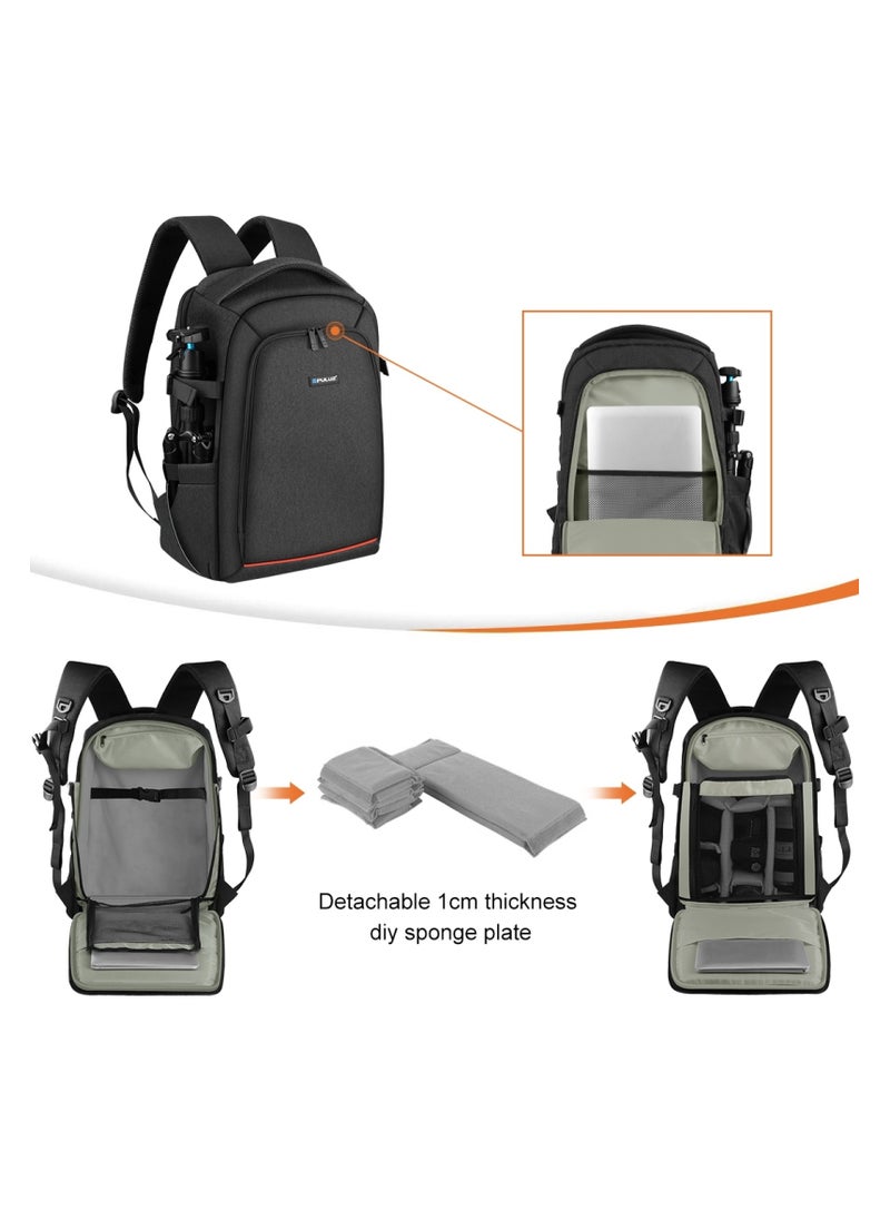 PULUZ - Waterproof Camera Bag Case Travel DSLR Camera Backpack for SLR DSLR, Lenses, Accessories Backpack Laptop Tablet Backpack Compatible for Sony/Canon/Nikon Camera and Lens Tripod Accessories - Image 1