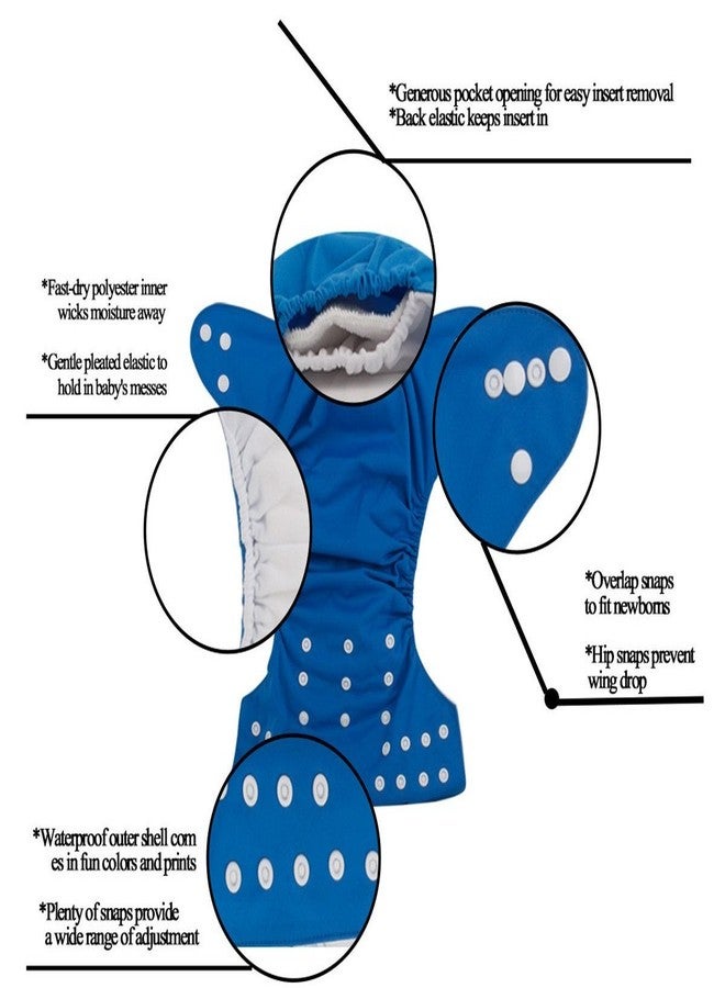 Mummamia Baby Reusable Pocket Cloth Diaper with 2 Microfiber 4Layer Nappy Inserts - Bulldozers - Image 2