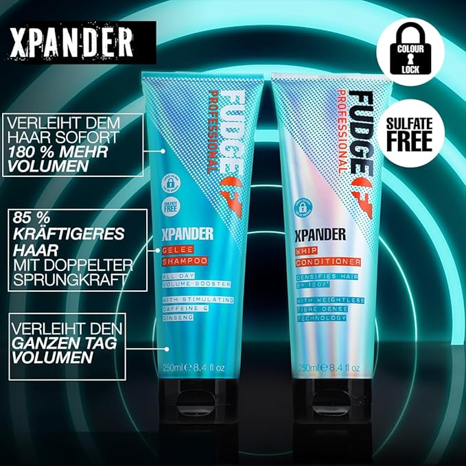 Fudge Professional Xpander Volumizing Shampoo 180 Percent Denser Hair for Fine Flat Hair ColourLock and Bond Repair Technology 250 ml - Image 4