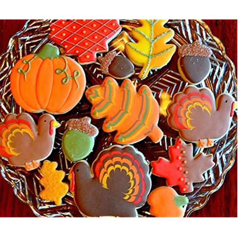 Maykito Fall Thanksgiving Cookie Cutters Set - 8 Pieces - Pumpkin  Football Turkey  Maple Leaf  Oak Leaf Squirrel Candy Corn and Acorn- Stainless Steel - Image 5