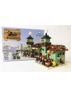 Brick Loot Brick Loot Fishing Village Store House Building Set, 427 Pieces, STEM Architecture Toys Kit Bait & Tackle Store, Birthday Gift for Boys, Girls & Adults Ages 6+, Compatible with Lego & Major Brands  - Image 4