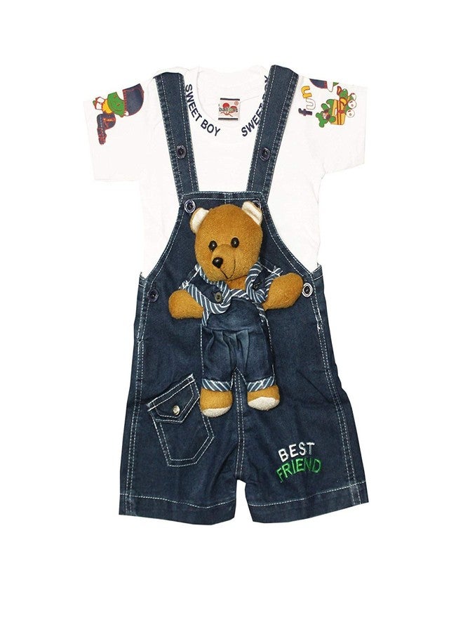 Malvina Romper Baba Suit Dungree Jumpsuit Blue Outfits for Newbron Babies Boys & Girls 6 Months 2 Years - Image 1