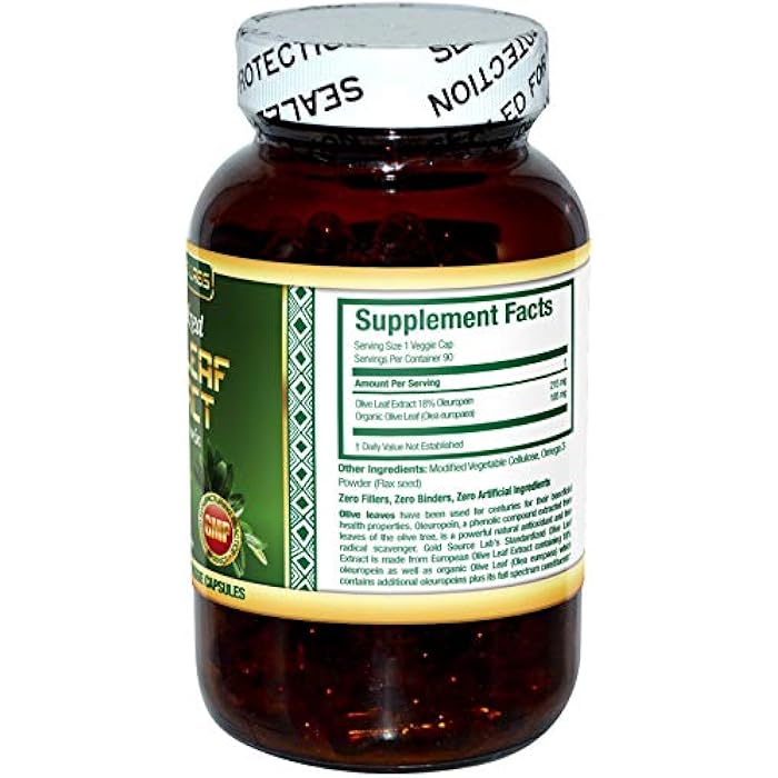 Gold Source Labs Organic Olive Leaf Extract Capsules - Pure Organic Olive Leaf Plus Standardized Oleuropein Extract, 90 Vegetarian Caps, 400 mg Maximum Strength Complex for Immune Health - Image 3