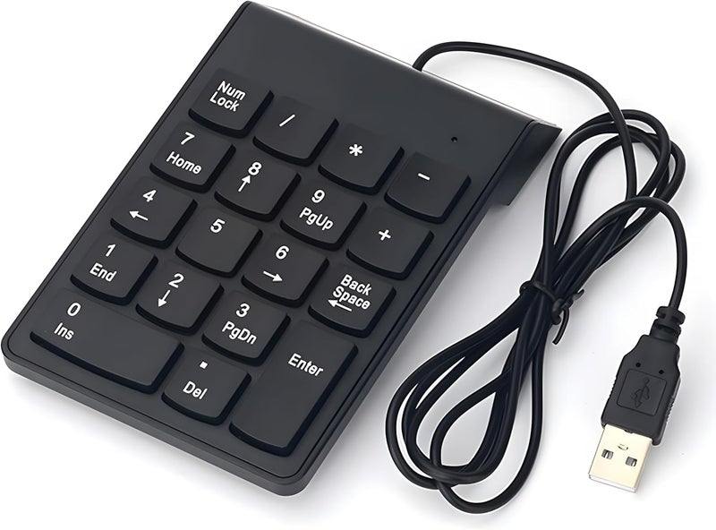 USB Wired Numeric Keypad, 18 Keys Slim Keyboard Compatible with iMac, Mac Pro, MacBook, MacBook Air, Pro, Laptop, Laptop - Image 1