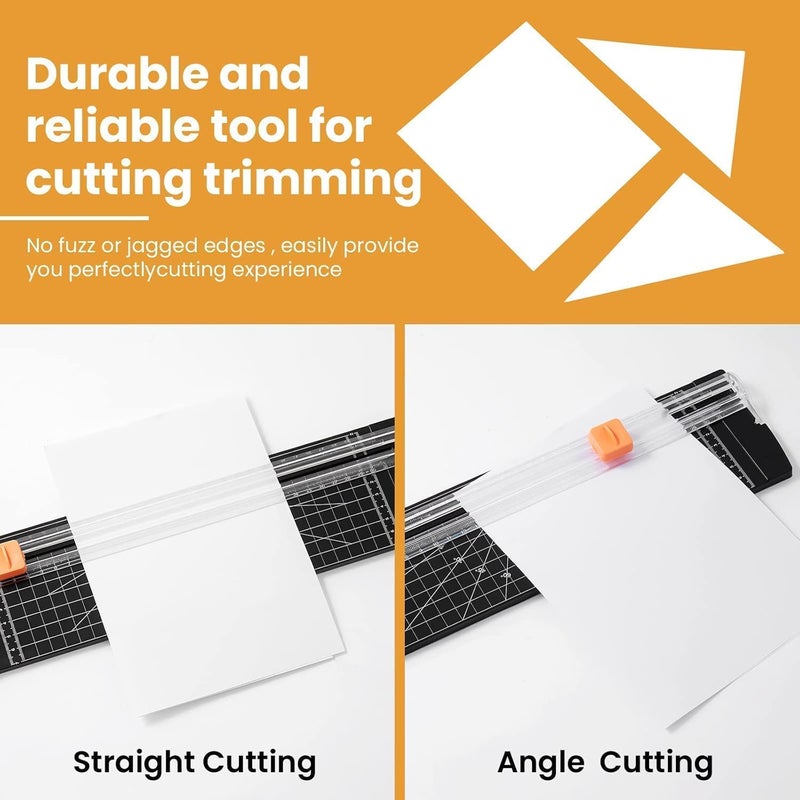 JUDEE Paper Cutter Board – Portable A4 Paper Trimmer for Photos, Cards, Coupons, Scrapbook, Cardstock, Origami, Labels, Laminated Papers, and Craft Projects, Durable Black Cutting Board - Image 2