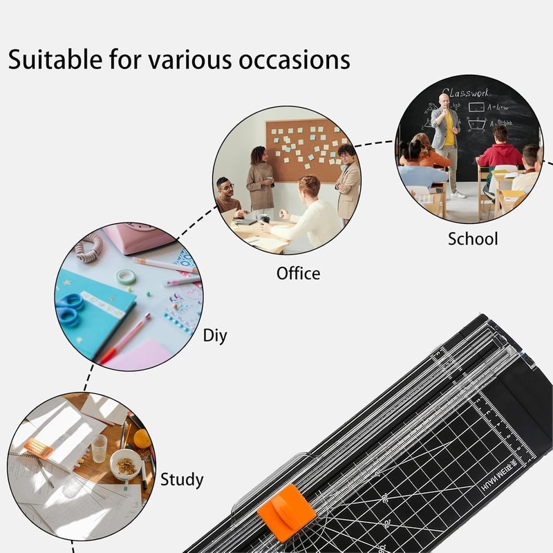 JUDEE Paper Cutter Board – Portable A4 Paper Trimmer for Photos, Cards, Coupons, Scrapbook, Cardstock, Origami, Labels, Laminated Papers, and Craft Projects, Durable Black Cutting Board - Image 3