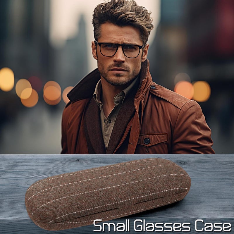 MyEyeglassCase علبة نظاراتي الرجالية الصغيرة - حافظة صلبة للنظارات مع حقيبة وقطعة قماش - حافظة ضيقة ونحيفة للقراءة - متينة - Image 2