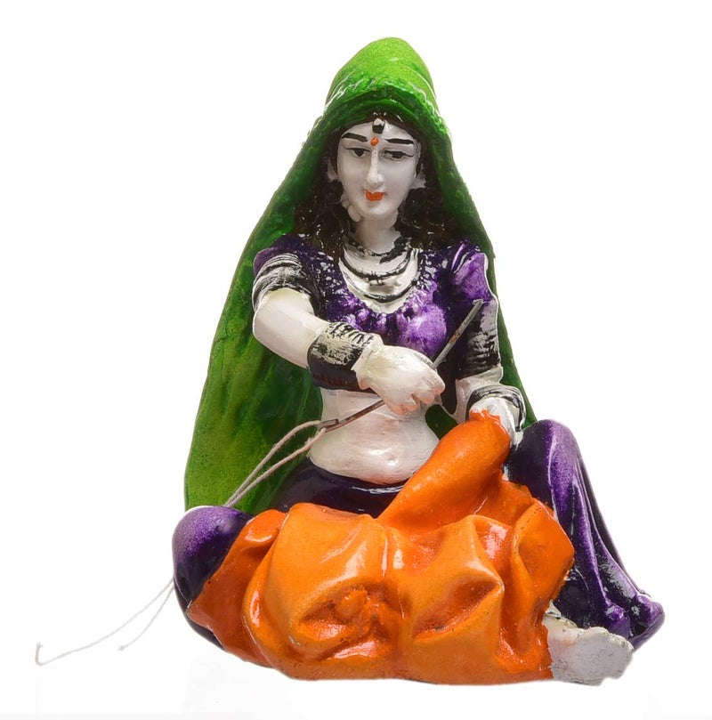 Karigaari India Handcrafted Polyresine Traditions Rajasthani Showpiece for Home Decor - Set of 3 (20.38 cm x 15.24 cm x 15.24 cm, Multicolour) - Image 3