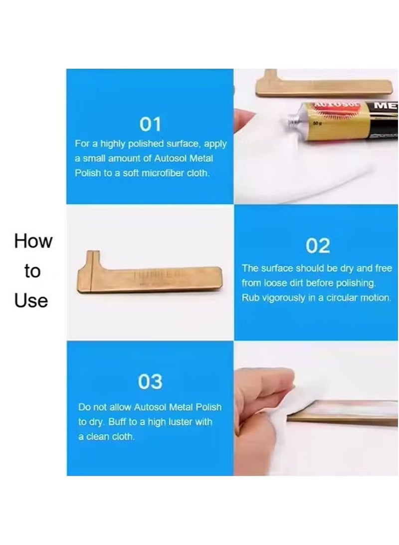 Autosol 3 Piece Metal Polish Set，Multi Purpose Metal Cleaner，Quickly Cleans Sterling Silver，Brass，and Stainless Steel，Removes Grime and Rust，Polishes Chrome Plated Silverware (75ml + 75ml + 75ml) - Image 4