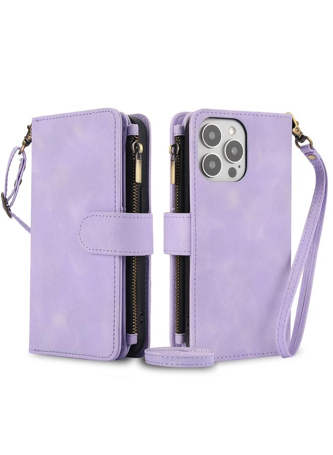 اس-توب جراب لهاتف iPhone 14 Pro Max Dream 9 - جراب هاتف جلدي مزود بسحاب وبطاقة RFID مع حبل - Image 1