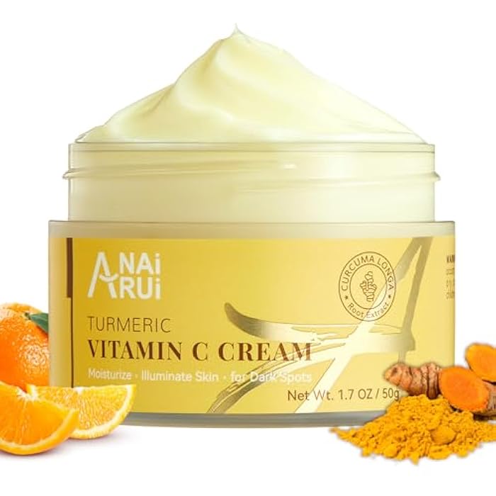 ANAI RUI Vitamin C Face Moisturizer with Turmeric, Anti-Aging Facial Cream for Dull, Dry Skin, Reduces Wrinkles, Evens Skin Tone, Hydrating & Nourishing, 1.7 OZ - Image 1