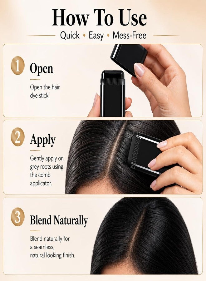 DOKDO Grey Hair Coverage Stick | Instant Hair Color Comb Applicator for Men & Women | Smudge Resistant Root Touch-Up | Portable Everyday Hair Styling (20 gm, PACK OF 1) - Image 3