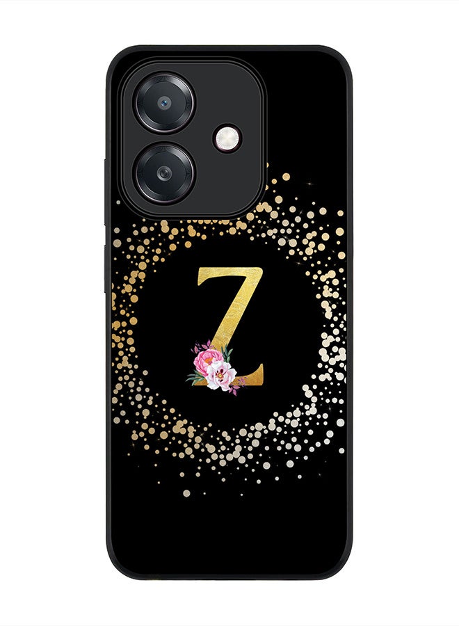 Stylizedd For Oppo A5i Case,Slim fit Camera Protection, Shockproof Thin Phone cover  - Custom Monogram Floral - Z ( Black )