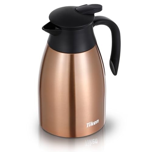 Tiken 51 Oz Thermal Coffee Carafe, Stainless Steel Insulated Vacuum Coffee Carafes For Keeping Hot, 1.5 Liter Beverage Dispenser (Copper) - Image 1