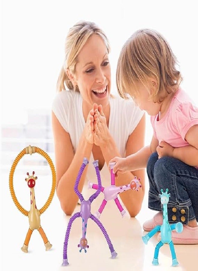 Telescopic Suction Cup Giraffe Toys, Sensory Giraffe Toy, Suction Cup Toy Kids, Giraffe Stuffed Animal, Anti-Stress Fidget Toys, Funny Educational (Pink) - Image 5