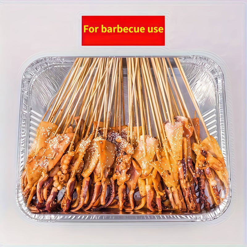15 Pcs Large Size Aluminum Foil Baking Tray 41cm By 30cm High Temperature Resistant Reusable Lightweight Portable Dishwasher Free For Barbecue Party - Image 2
