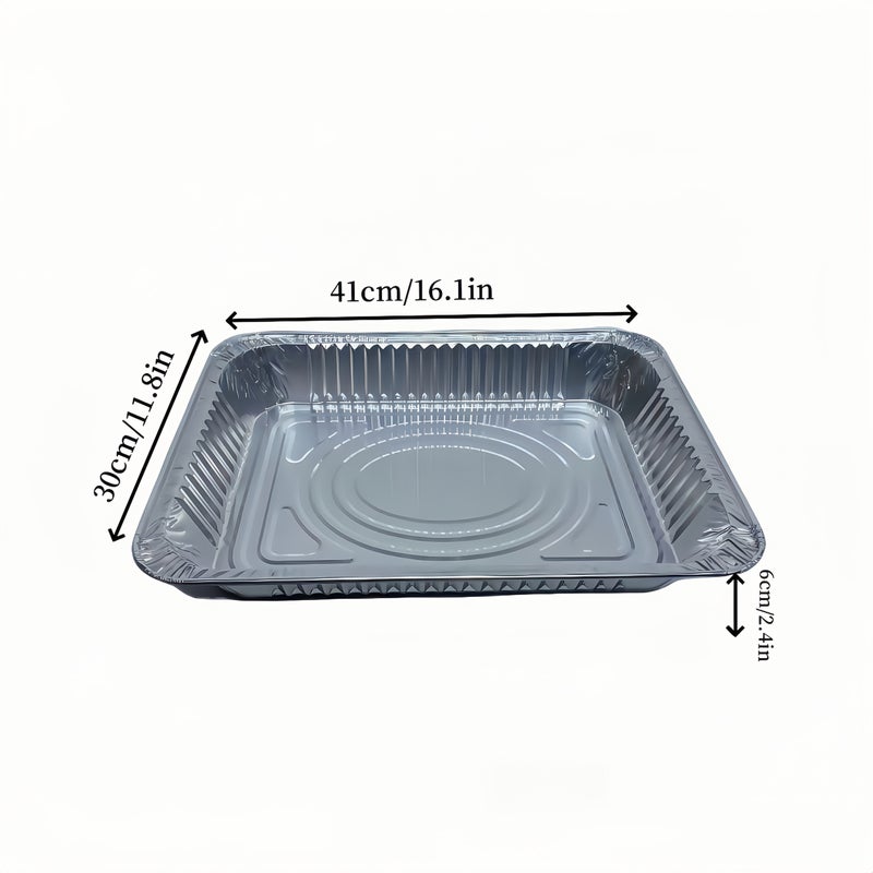 15 Pcs Large Size Aluminum Foil Baking Tray 41cm By 30cm High Temperature Resistant Reusable Lightweight Portable Dishwasher Free For Barbecue Party - Image 3