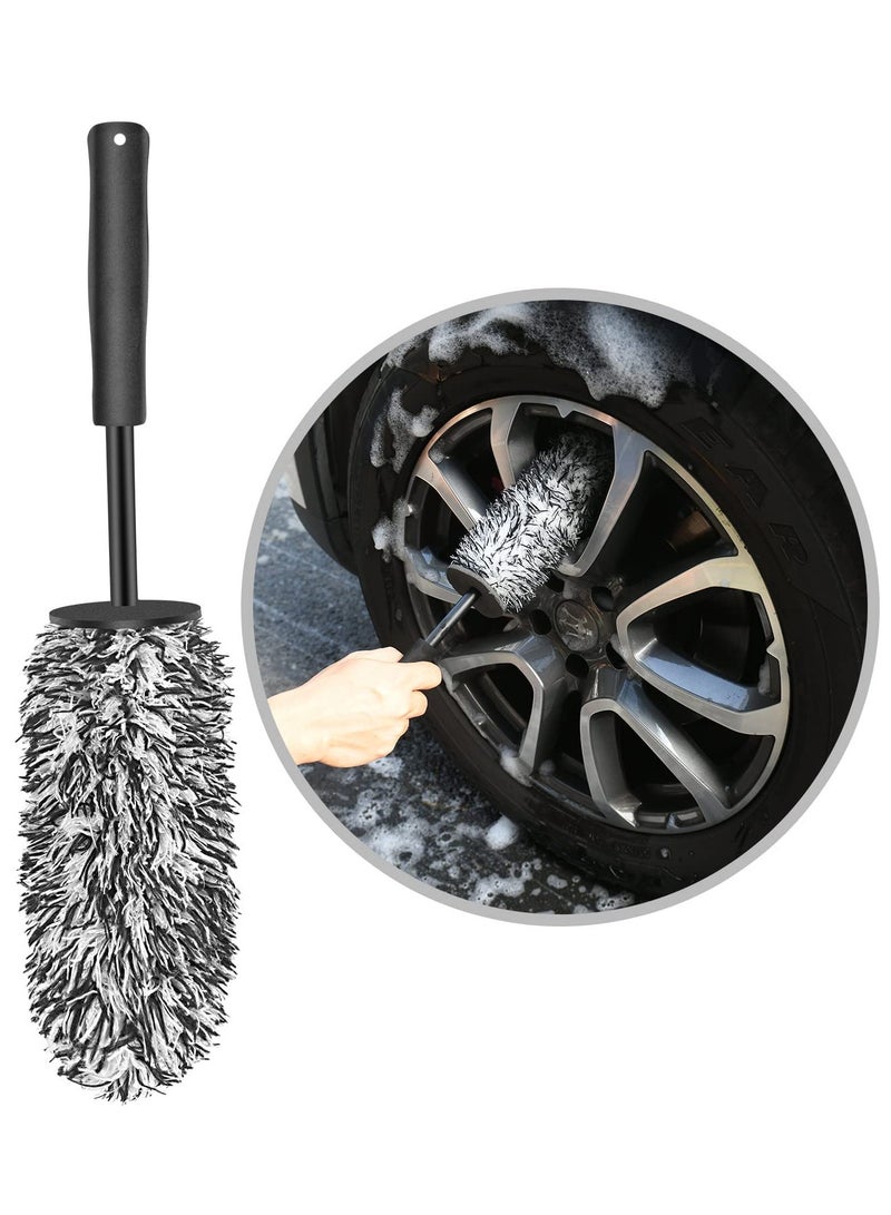 فرشاة لتنظيف عجلات السيارات، فرشاة غير معدنية لتفاصيل العجلات والإطارات، فرشاة لتنظيف عجلات السيارات، فرشاة ناعمة وكثيفة لعجلات السبائك، مناسبة لعجلات وإطارات السيارات/الدراجات النارية/الدراجات الهو - Image 1