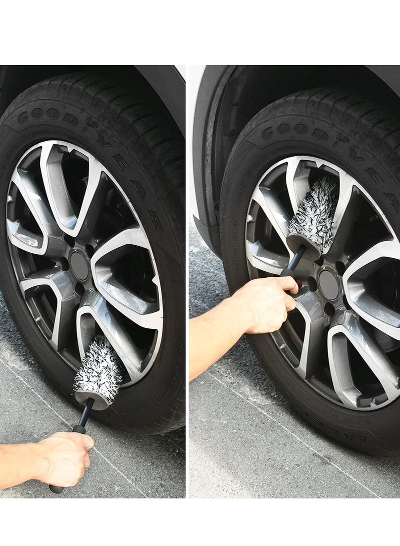 فرشاة لتنظيف عجلات السيارات، فرشاة غير معدنية لتفاصيل العجلات والإطارات، فرشاة لتنظيف عجلات السيارات، فرشاة ناعمة وكثيفة لعجلات السبائك، مناسبة لعجلات وإطارات السيارات/الدراجات النارية/الدراجات الهو - Image 3