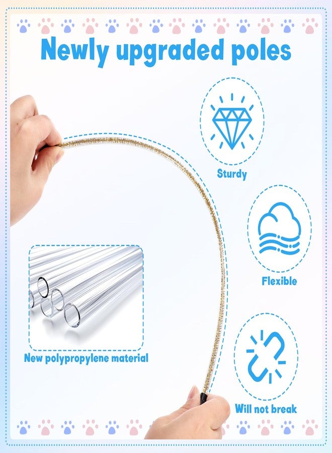 Zelphvt 2 Pcs Interactive Cat Rainbow Wand Toys, Colorful Ribbon Teaser for Bored Indoor Cats and Kittens Cat Teaser Wand and String Toy Extended Colorful Cats String Toy with Bells - Image 3