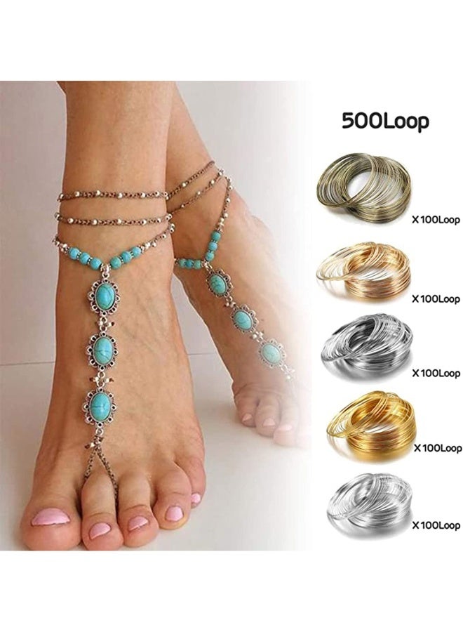 500 Loops Jewelry Wire Memory Beading Wire Steel Memory Wire Cuff Bangle Bracelet for Jewelry Making Supplies Art Creation Bracelet Necklace Diy Crafts Making Jewelry Making Dolls - Image 2
