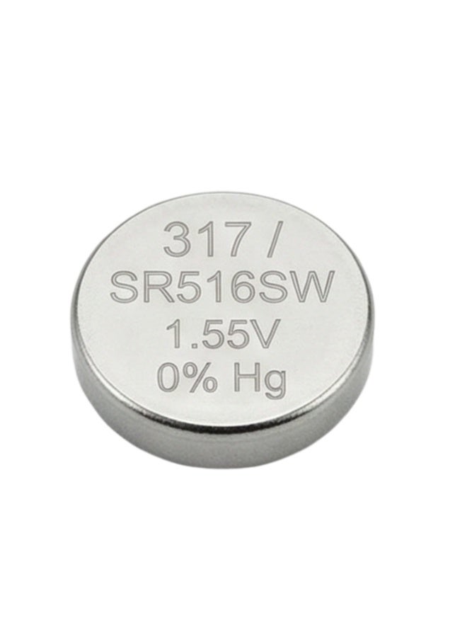 317 SR516SW Silver Oxide Watch Battery 1.55V (5-Pack) - Leak-Proof Button Cell Replacement for Slim Watches & Electronics - Long-Lasting Power - Image 2