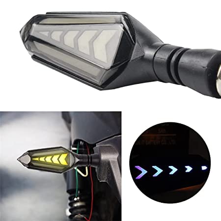 ELTRON TURBO Imported Original Waterproof Arrow Running Blinker Bright LED Indicators Universal For All Bike Models Motorcycle Turn Signal Lights (Pack of 2, Yellow With Blue) - Image 2