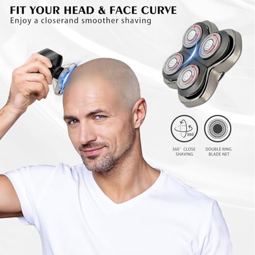 VODOZAVA 3Pack Pro 4 Shaver Replacement Heads for Skull, Shaver Replacement Blade for Pitbull Gold PRO, Silver PRO, Platinum PRO, Butterfly Kiss PRO Head Shavers, Floating 4 Heads Self-Sharpening Blades - Image 3