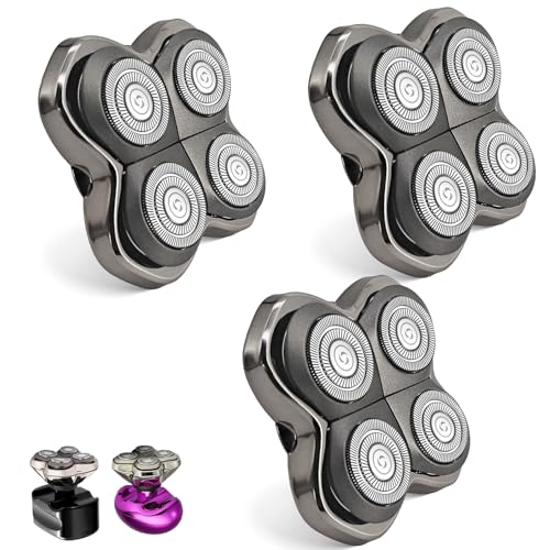VODOZAVA 3Pack Pro 4 Shaver Replacement Heads for Skull, Shaver Replacement Blade for Pitbull Gold PRO, Silver PRO, Platinum PRO, Butterfly Kiss PRO Head Shavers, Floating 4 Heads Self-Sharpening Blades - Image 1