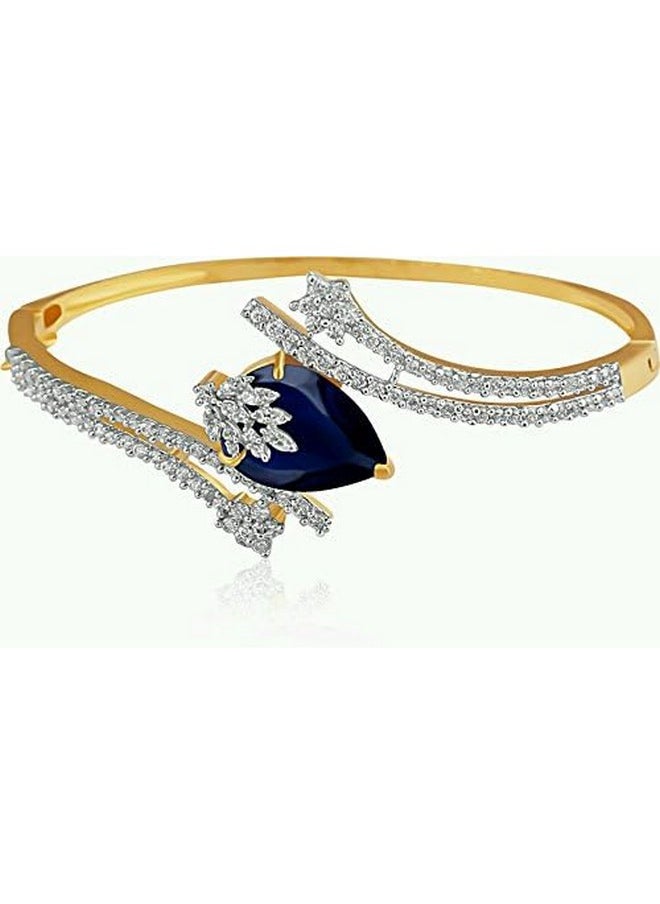 YouBella YouBella Signature Collection American Diamond Combo of Pendant Set/Necklace Set with Earrings, Bracelet and Ring for Girls and Women (Blue)  - Image 3