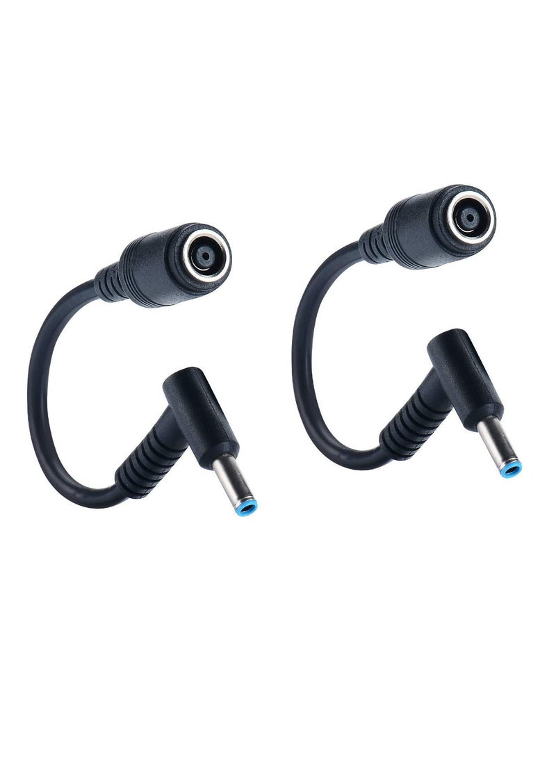 إن تك NTECH 2-Pack Connector for HP Charger / Adaptor Tip (7.4x5.0mm to 4.5x3.0mm) Tip Converter HP Stream Specter / Pavilion / Envy / Elite-book / Split / Chromebook Power Cord - أسود - Image 1
