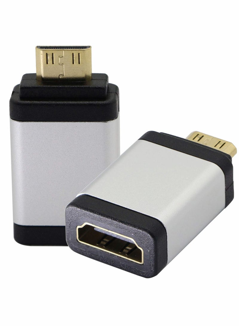 Excefore Mini HDMI to Adapter, Male Female 4kx2k Gold Plated Adapter for Raspberry Pi, Camera, Camcorder, DSLR, Tablet, Video Card (Silver, 2Pack) - Image 1