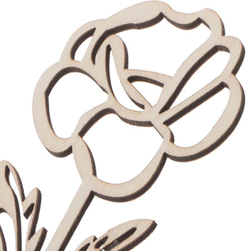 Wooden Wildflower Decor for Decoration 16Pcs DIY Rustic Floral Cutouts Set - Image 3