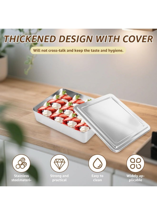 JoyousSto Stainless Steel Bread Loaf Pan with Lid,Multifunctional, Deep, and Thickened, Baking Bakeware Baking Bread Party Dessert,Tiramisu, Pastries, Roasted Fish, Grilled Meats, Steaming, and Storing Food – Perfect for Kitchen, Parties, Restaurants, and Outdoor Events - Image 5