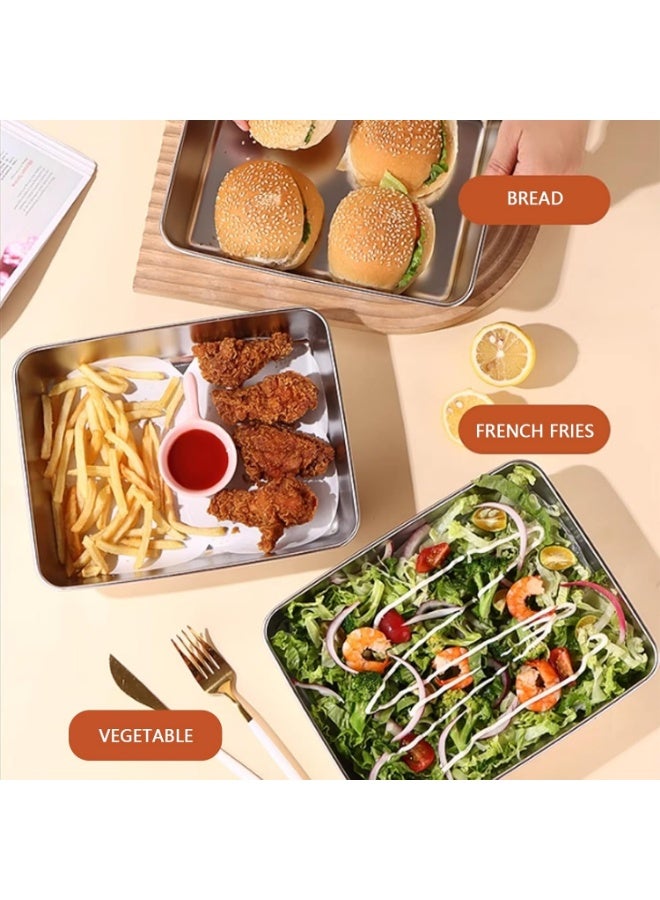 JoyousSto Stainless Steel Bread Loaf Pan with Lid,Multifunctional, Deep, and Thickened, Baking Bakeware Baking Bread Party Dessert,Tiramisu, Pastries, Roasted Fish, Grilled Meats, Steaming, and Storing Food – Perfect for Kitchen, Parties, Restaurants, and Outdoor Events - Image 4