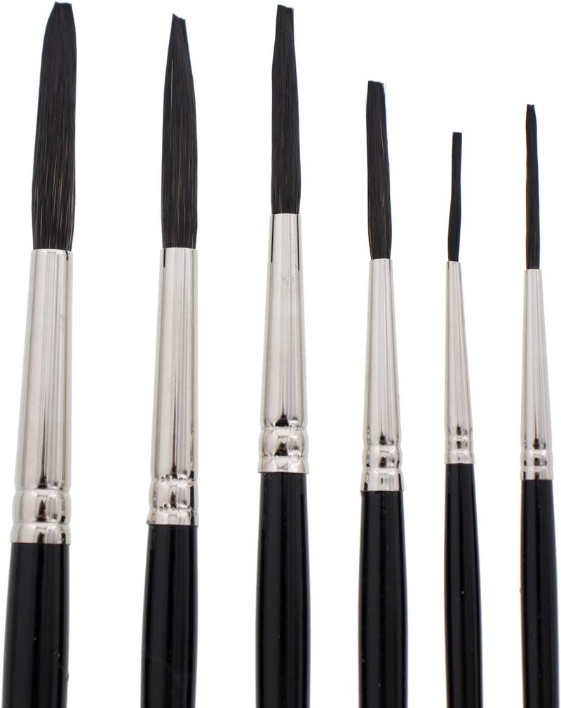 Mack Brush Andrew AM169-0-10 Series 169 Blue Squirrel and Black Synthetic Mix Quill Sizes 0-10 Pinstriping Brushes - Image 1