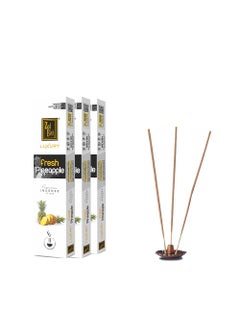 Zed Black Zed Black Luxury Fresh Pineapple Premium Incense Sticks Pack of 3 Agarbatti Stick Nature Inspired Fragrances for Puja, Meditation, Refreshing Ambience - Free 1 N Matchbox Inside  - Image 1