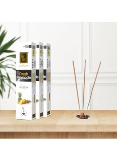 Zed Black Zed Black Luxury Fresh Pineapple Premium Incense Sticks Pack of 3 Agarbatti Stick Nature Inspired Fragrances for Puja, Meditation, Refreshing Ambience - Free 1 N Matchbox Inside  - Image 3