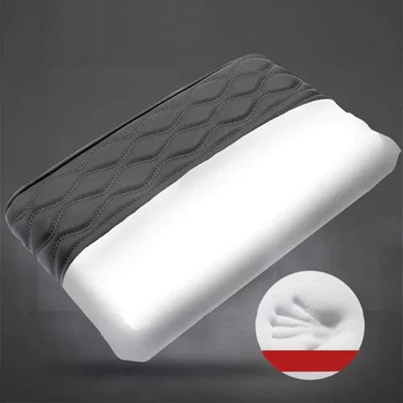 comfrt Leather Car Armrest Box Pad (Universal Style) - Center Console Armrest Box Cushion Pads - Memory Cotton Seat Box Cover Mat for Most Cars - Comfortable & Breathable (A-Black) - Image 2