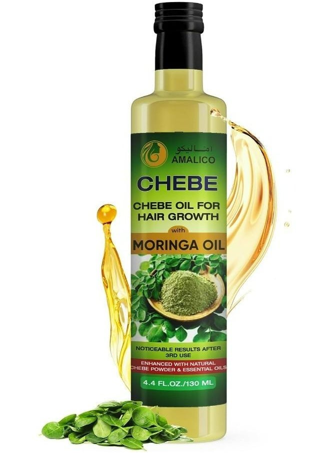 AMALICO - 2 in 1 Moringa Oil with Chebe Powder for Hair Growth 130 ML - Image 1