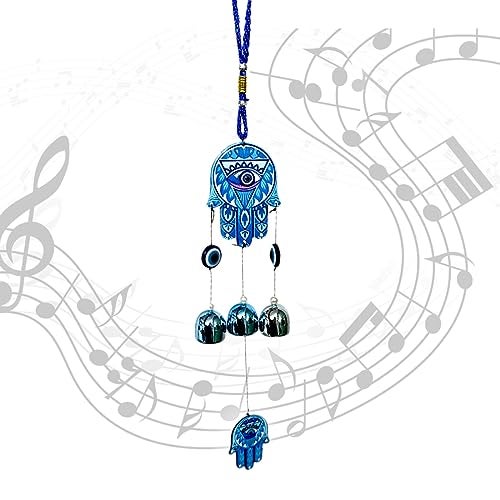 DT DECTONE Nazar Battu Evil Eye Hanging Wall Decor Interior Accessories for The Home Good Fortune Vastu for Decoration and Prosperity - illumnatini Designed Wind Chime Bells - Image 2