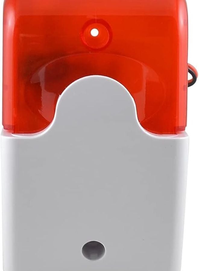 DC 12V 300mA 110dB Red White Plastic Alarm Speaker Strobe Siren - Image 2