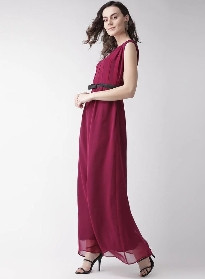 Mish Box Pleated A-Line Maxi Dress by Styli