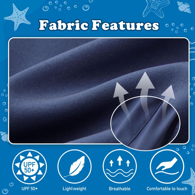 UMELOK Boys Swim Trunks Swimsuit Boxer Brief 2 in 1 Compression Liner Stretch Swim Shorts Quick Dry Beach Bathing Suit Solid Navy Blue 14/16 - Image 4