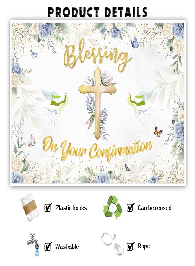 إنورو خلفية تصوير "على لافتة تأكيدك"، خلفية تصوير مباركة من قماش متين، مناسبة لأول معمودية دينية، حفل توديع العزوبية، زينة حفلات الزفاف، دعائم كشك التصوير، 6 × 4 قدم - Image 3