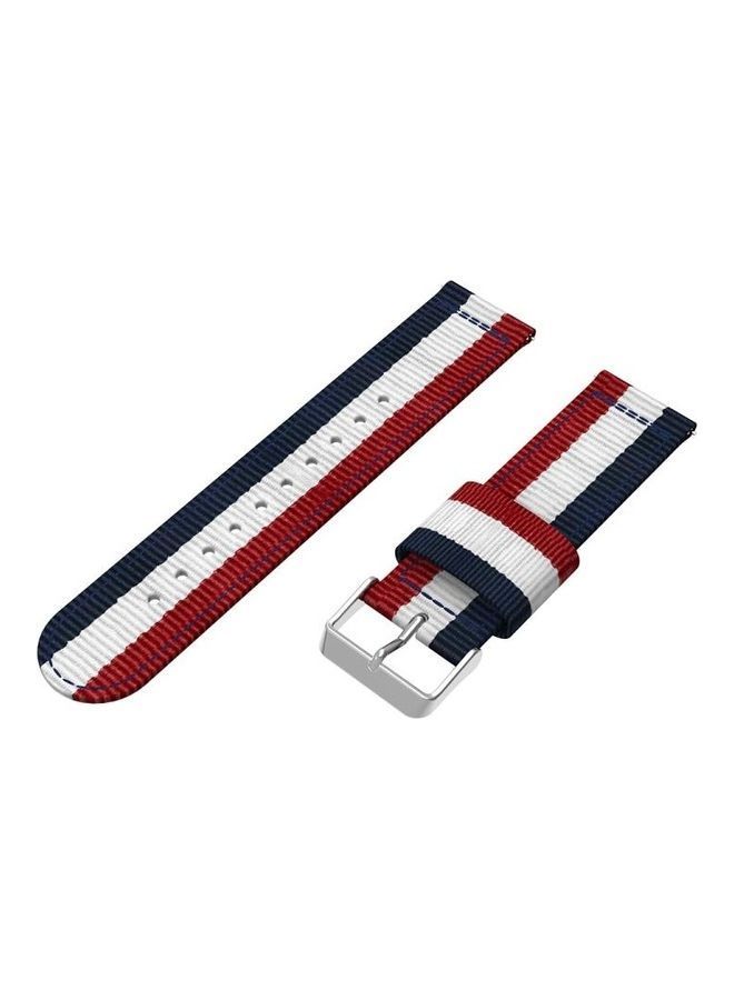 NIBEMINENT Nylon Single Ring Strap 22mm For Huawei Watch GT2e GT2 46mm Red/White/Blue  - Image 4
